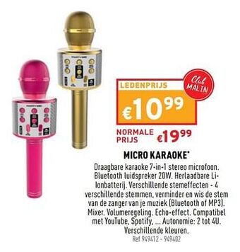 Trafic Micro karaoke aanbieding