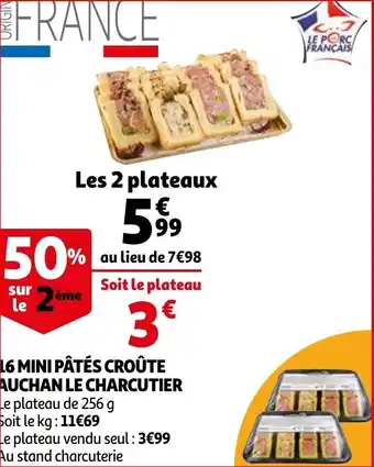 Auchan 16 Mini Pates Croute Auchan Le Charcutier aanbieding