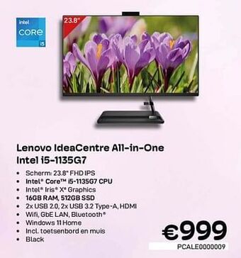 CompuDeals Lenovo ideacentre all-in-one intel i5-1135g7 aanbieding