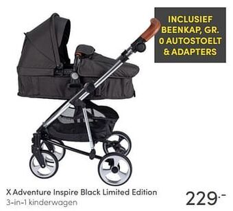 Baby & Tiener X adventure inspire black limited edition 3-in-1 kinderwagen aanbieding