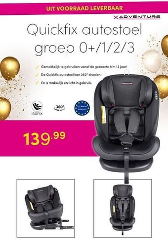Baby & Tiener Quickfix autostoel groep 0+-1-2-3 aanbieding
