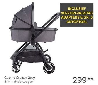 Baby & Tiener Cabino cruiser grey 3-in-1 kinderwagen aanbieding