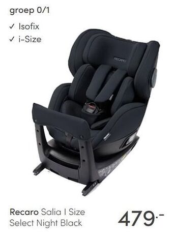 Baby & Tiener Recaro salia i size select night black aanbieding