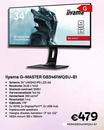 CompuDeals Iiyama g-master gb3461wqsu-b1 aanbieding