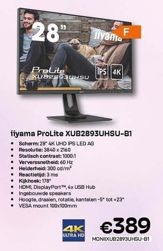 CompuDeals Iiyama prolite xub2893uhsu-b1 aanbieding