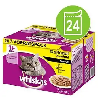 Zooplus 24x100g 1+ Selectie Maaltijdzakjes Gevogelte selectie in Gelei Whiskas Kattenvoer aanbieding