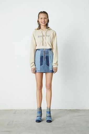 Desigual Upcycling denim minirok - BLUE - S aanbieding