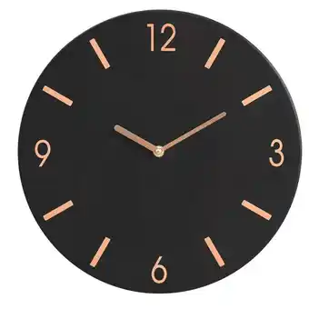Leen Bakker Wandklok Alicia - zwart - Ø35x4 cm aanbieding