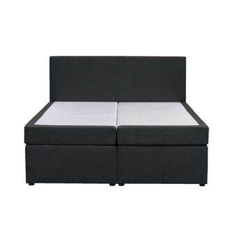 Boxspring Kalmar - recht hoofdbord - stof antraciet - 140x200 cm