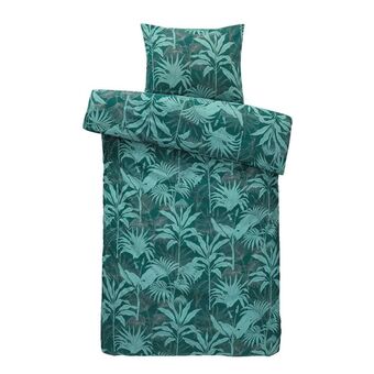 Leen Bakker Comfort dekbedovertrek Feliz - blauwgroen - 140x200/220 cm aanbieding