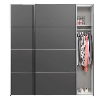 Leen Bakker Schuifdeurkast Verona - antraciet - 200x182x64 cm aanbieding