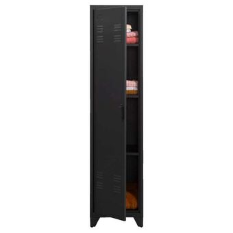 Leen Bakker Kleerkast Mick 1-deurs - antracietkleur - 180x43x50 cm aanbieding