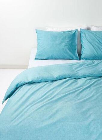 HEMA HEMA Dekbedovertrek - Chambray Katoen Groen (groen) aanbieding