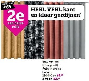 Leen Bakker Kant en klaar gordijn ruby aanbieding