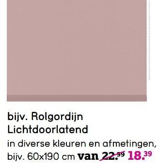 Leen Bakker Rolgordijn lichtdoorlatend aanbieding