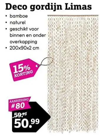Leen Bakker Deco gordijn limas aanbieding