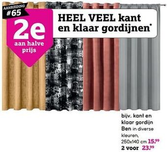 Leen Bakker Kant en klaar gordijn ben aanbieding