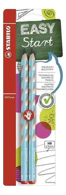 Dreamland STABILO houten grafietpotlood EASYgraph lichtblauw voor rechtshandigen - 2 stuks aanbieding