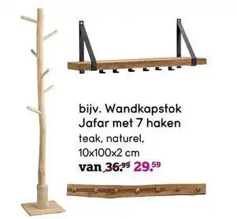 Wandkapstok jafar met 7 haken