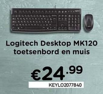 CompuDeals Logitech desktop mk120 toetsenbord en muis aanbieding