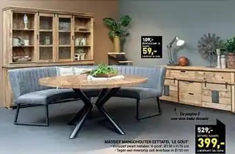 Massief mangohouten eettafel le gout