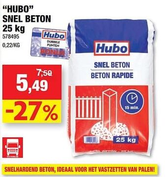 Hubo Hubo snel beton aanbieding