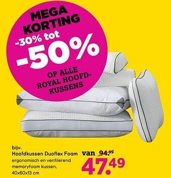 Leen Bakker Hoofdkussen duoflex foam aanbieding
