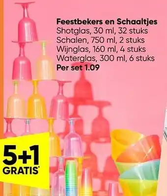 Feestbekers en schaaltjes
