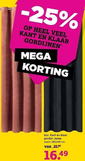 Leen Bakker Kant en klaar gordijn jesse aanbieding