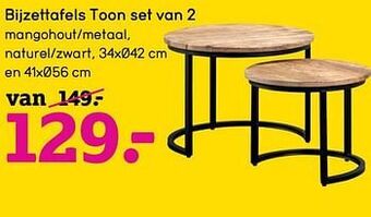 Leen Bakker Bijzettafels toon set van 2 aanbieding