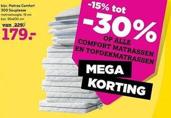 Leen Bakker Matras comfort 300 souplesse aanbieding