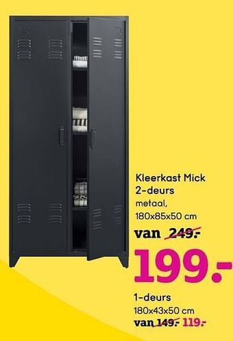 Leen Bakker Kleerkast mick 2-deurs aanbieding