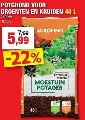 Hubo Potgrond voor groenten en kruiden aanbieding