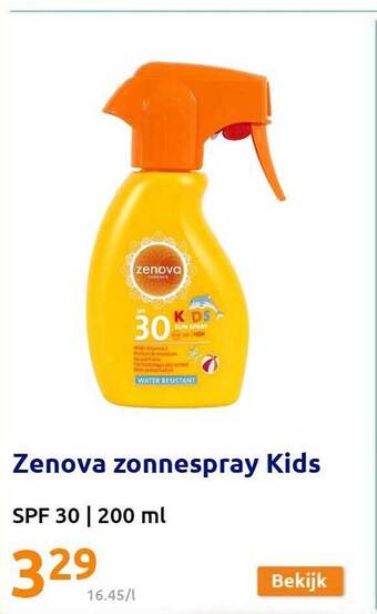 Action Zenova Zonnespray Kids aanbieding