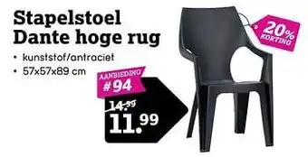 Leen Bakker Stapelstoel dante hoge rug aanbieding