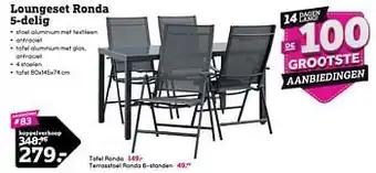 Leen Bakker Loungeset ronda 5-delig aanbieding