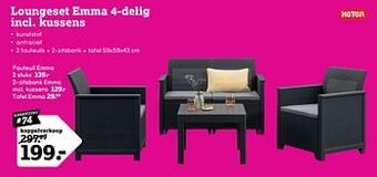 Leen Bakker Loungeset emma 4-delig incl. kussens aanbieding