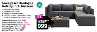 Leen Bakker Loungeset dordogne 6-delig incl. kussens aanbieding