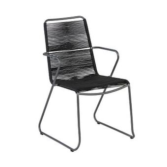 Brico Exotan tuinstoel Slimm met armleuning zwart aanbieding