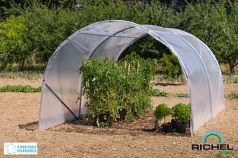 Brico Tunnelserre Richel polyethyleen grijs transparant staal 300x400x200cm 12m² aanbieding