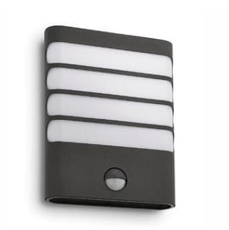 Brico Philips muurverlichting met bewegingssensor Raccoon antraciet 3W aanbieding