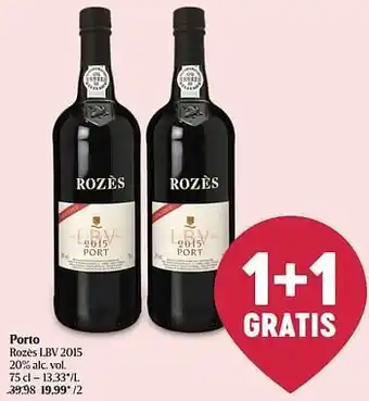 Delhaize Porto rozès lbv 2015 aanbieding