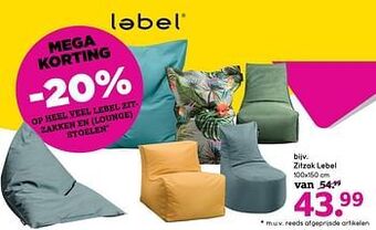 Leen Bakker Zitzak lebel aanbieding