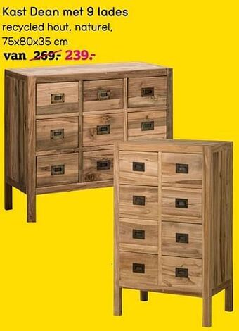 Leen Bakker Kast dean met 9 lades aanbieding