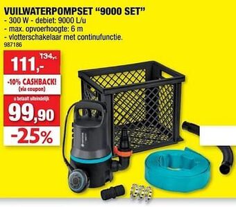Hubo Vuilwaterpompset 9000 set aanbieding