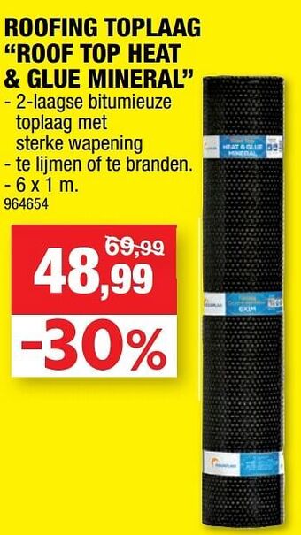 Hubo Roofing toplaag roof top heat + glue mineral aanbieding