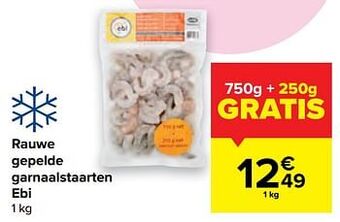 Carrefour Rauwe gepelde garnaalstaarten ebi aanbieding