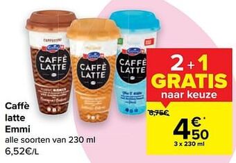 Carrefour Caffè latte emmi aanbieding
