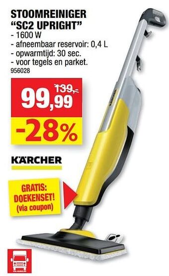 Hubo Kärcher stoomreiniger sc2 upright aanbieding