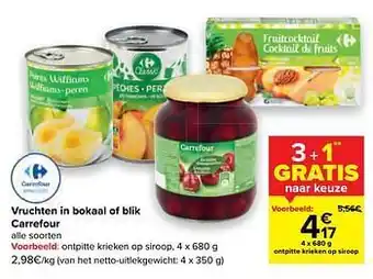 Carrefour Ontpitte krieken op siroop aanbieding